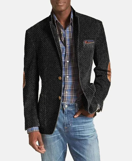2023 Fashion Men Blazer Embroidery Mesh Patchwork Lapel Long Sleeve  Patchwork Notch Lapel Single Breasted Pockets Blazer