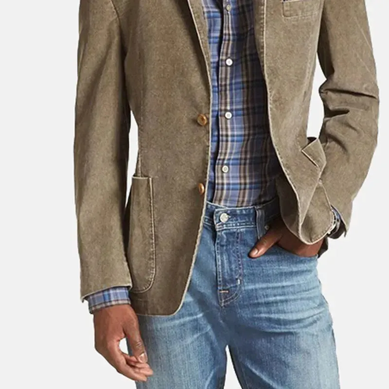2023 Fashion Men Blazer Embroidery Mesh Patchwork Lapel Long Sleeve  Patchwork Notch Lapel Single Breasted Pockets Blazer