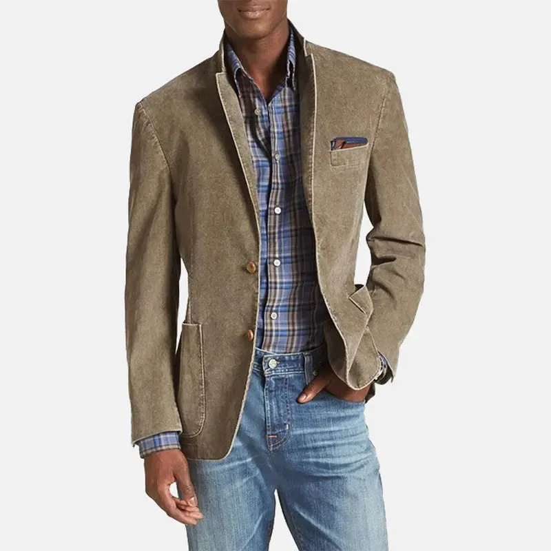 2023 Fashion Men Blazer Embroidery Mesh Patchwork Lapel Long Sleeve  Patchwork Notch Lapel Single Breasted Pockets Blazer