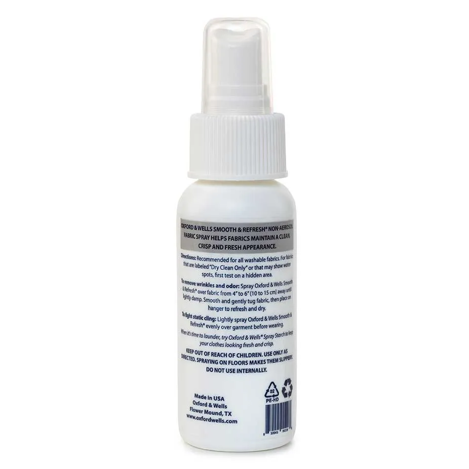 2oz Non-Ironing, Non-Aerosol Wrinkle Relaxer, Static Remover, Odor Reducer Fabric Spray Travel Size (Pack of 3)