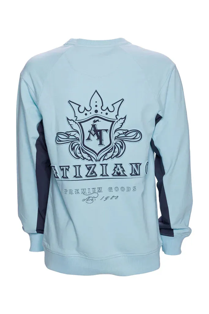 A TIZIANO Gideon | Printed French Terry Crewneck (CORY BLUE)