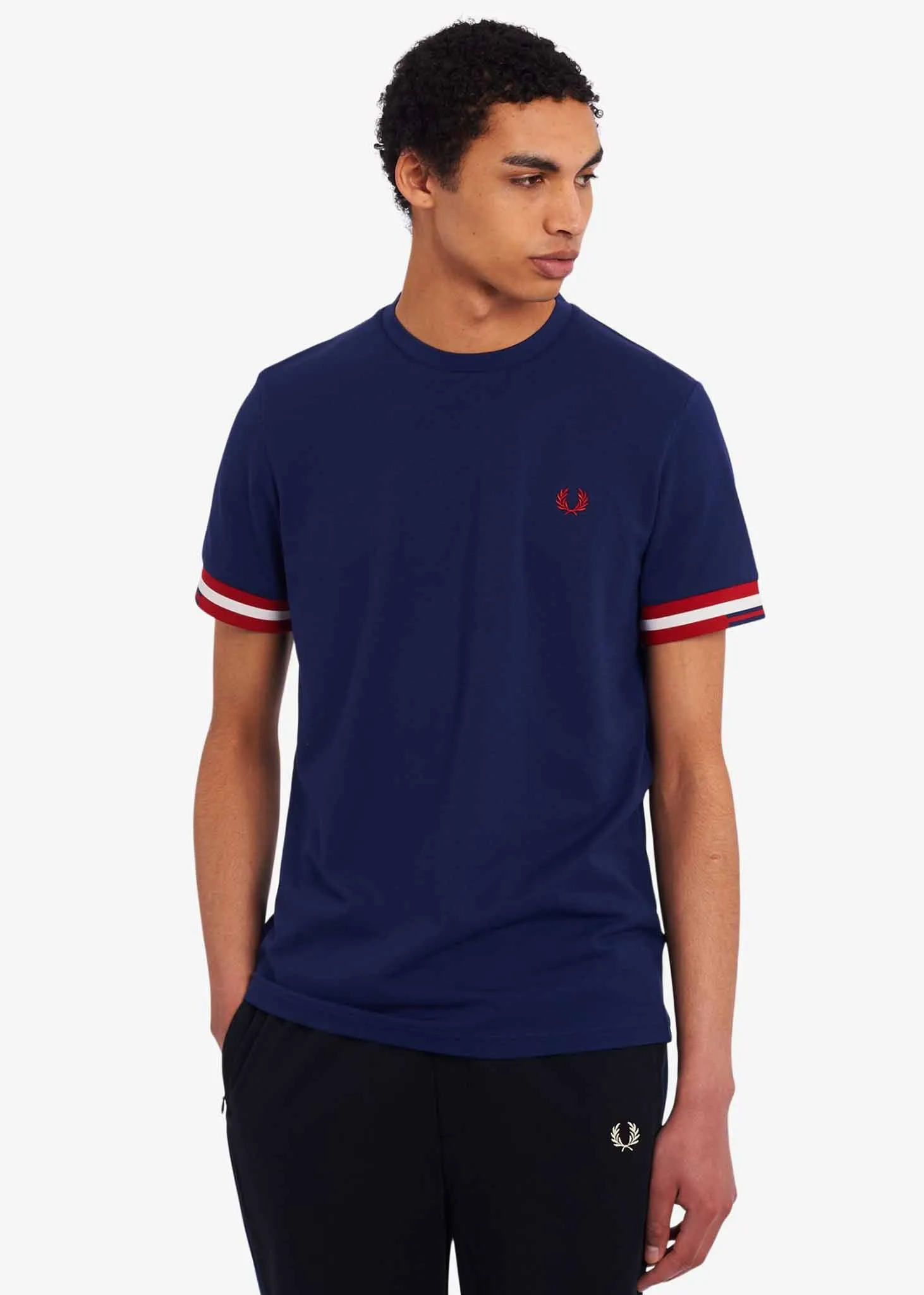 Abstract cuff t-shirt - french navy