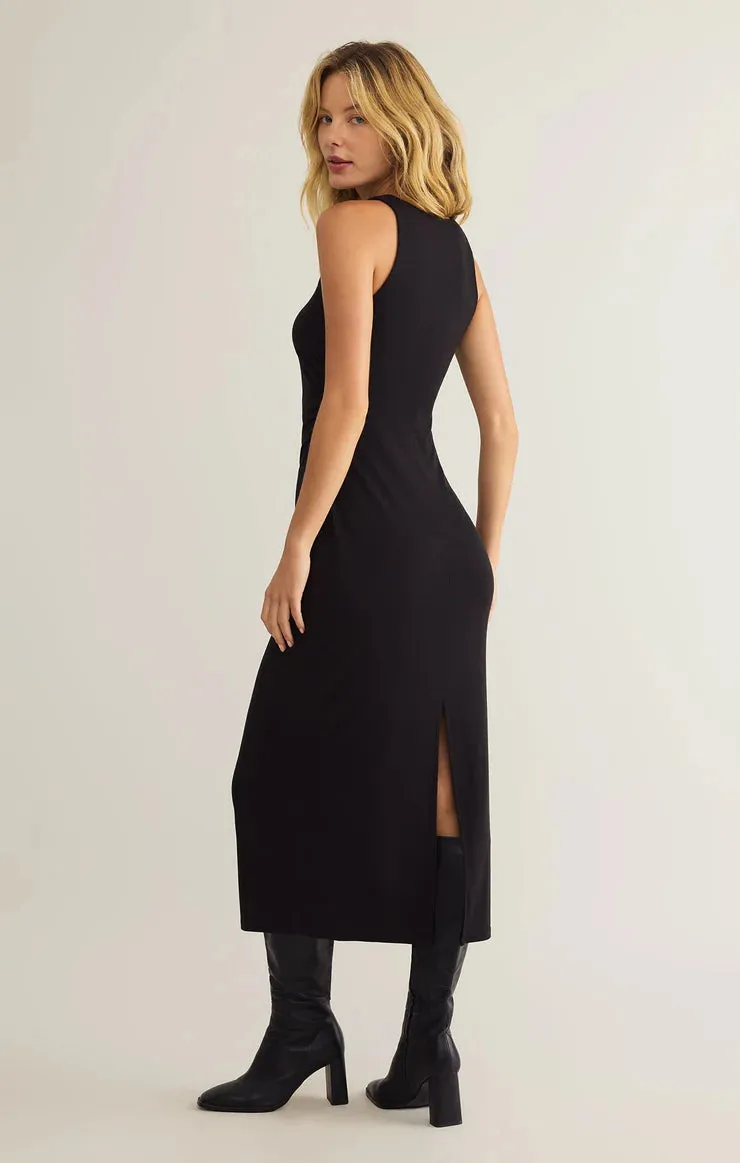 Adison Midi Dress-Black