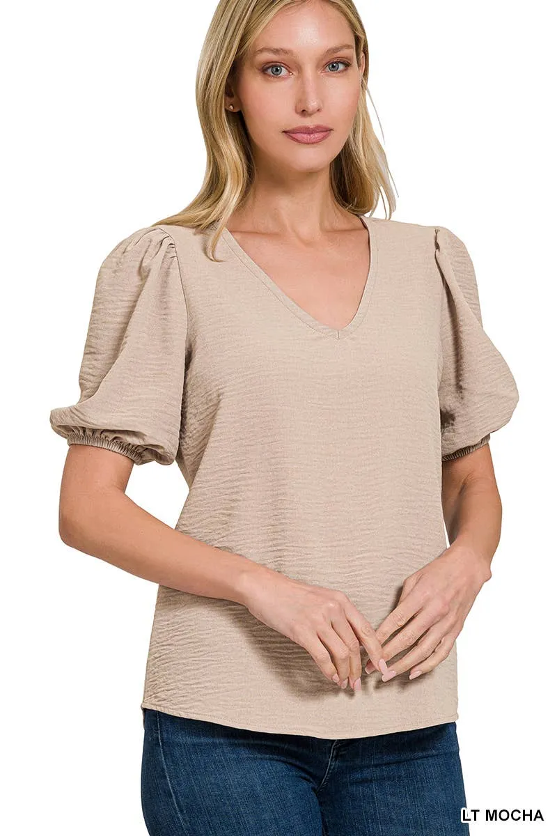 Airflow Puff Sleeve Blouse Top