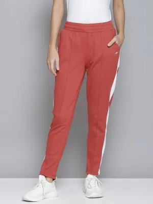 Alcis Women Orange & White Striped Slim-Fit Track Pants
