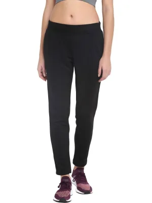 Alcis Women Rajasthan Royals Black Solid Slim-Fit Track Pants