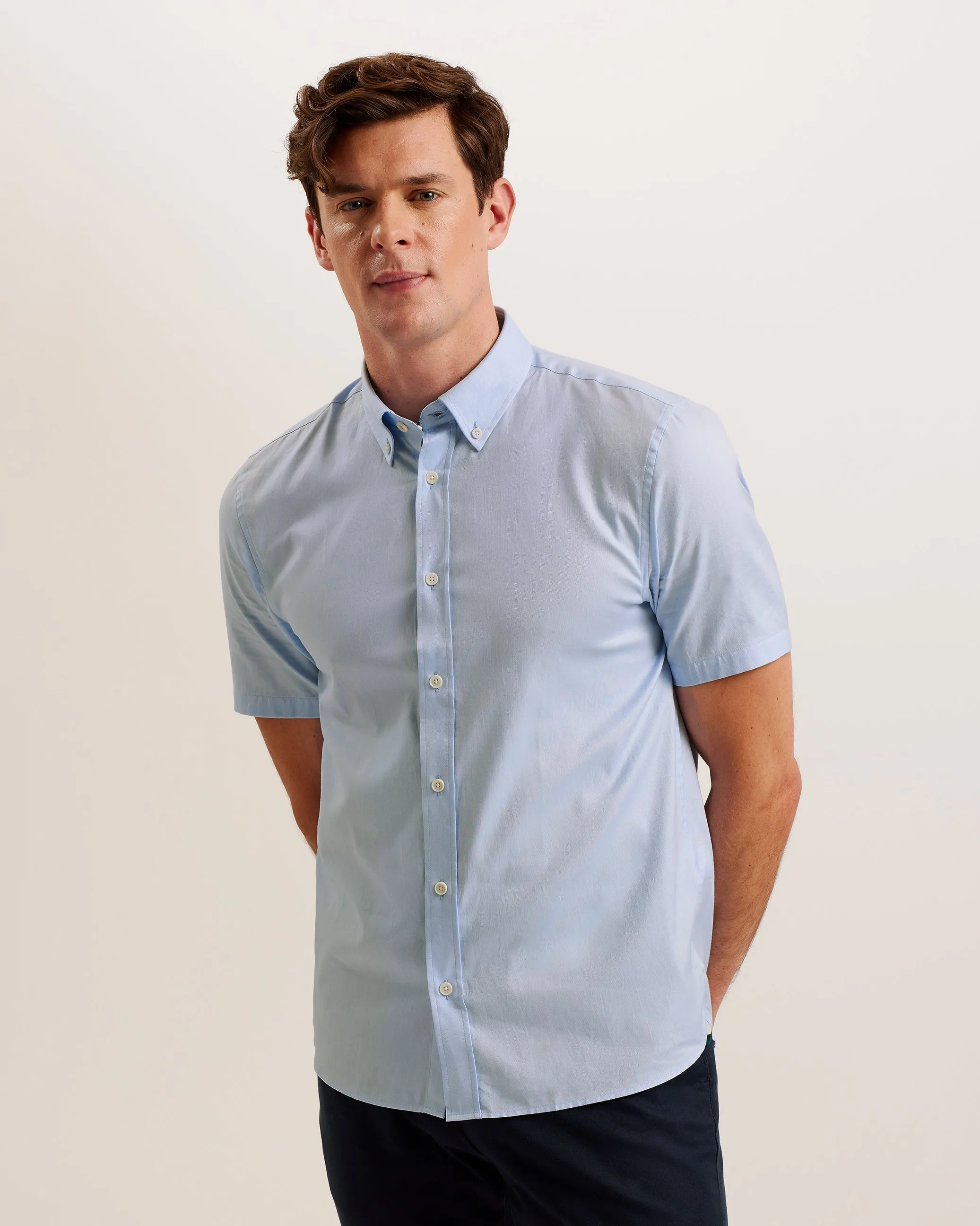 Aldgte Short Sleeve Regular Premium Oxford Lt-Blue