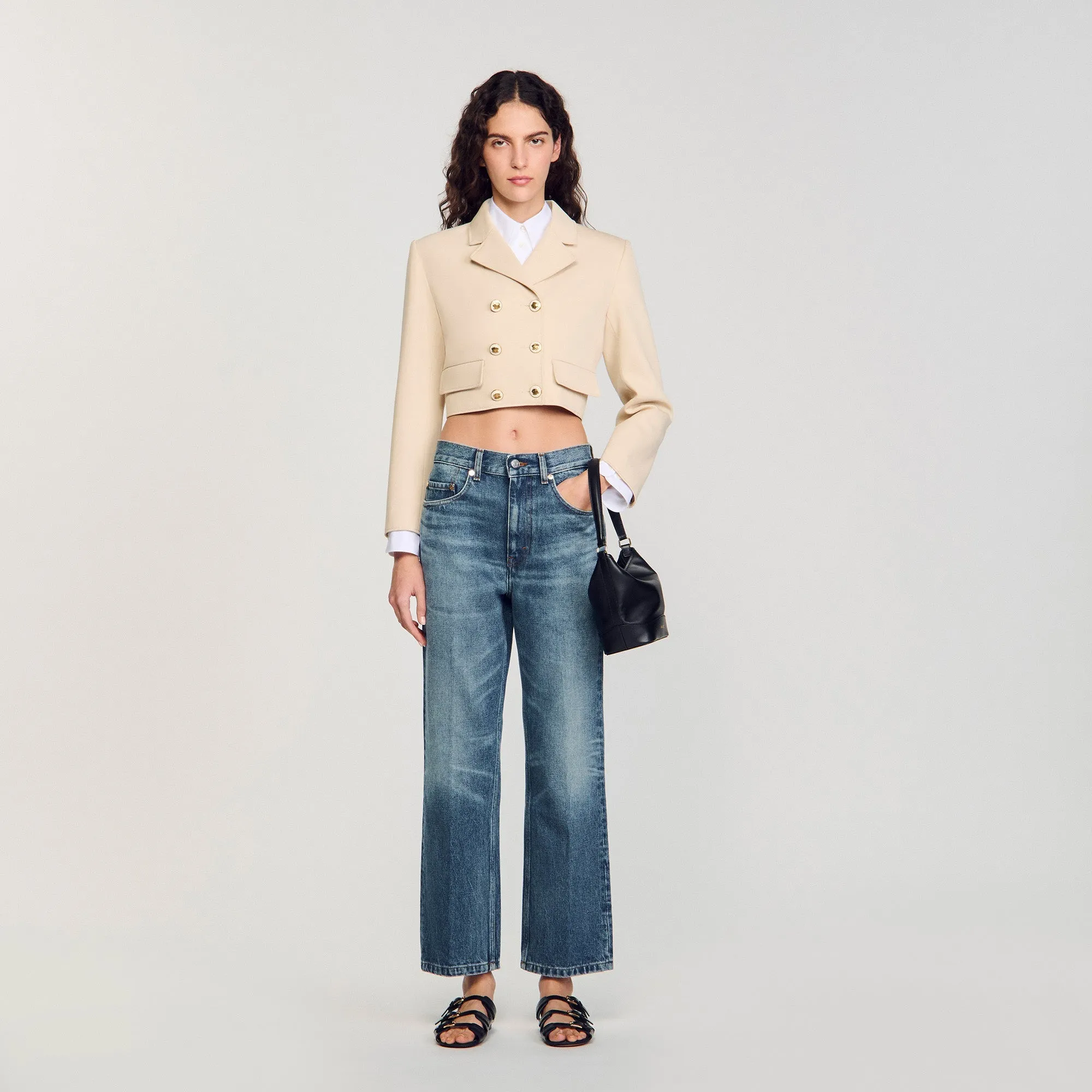 Alessandrie Cropped Jacket Sand