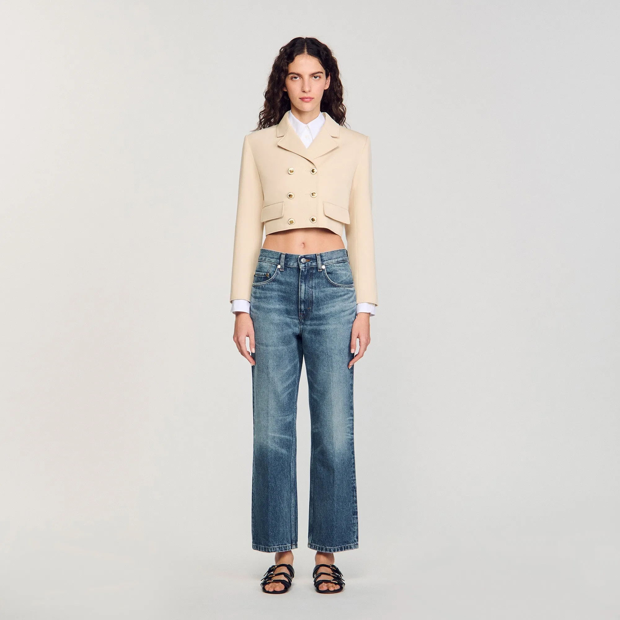 Alessandrie Cropped Jacket Sand