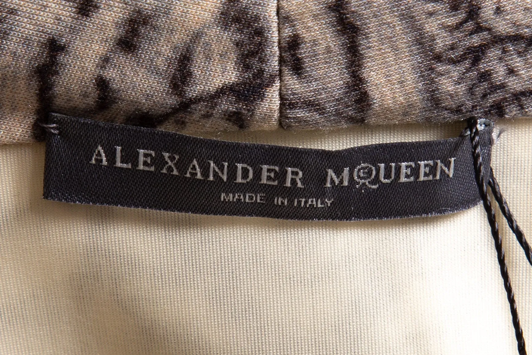Alexander McQueen Cream and Black Knit Dress SZ S
