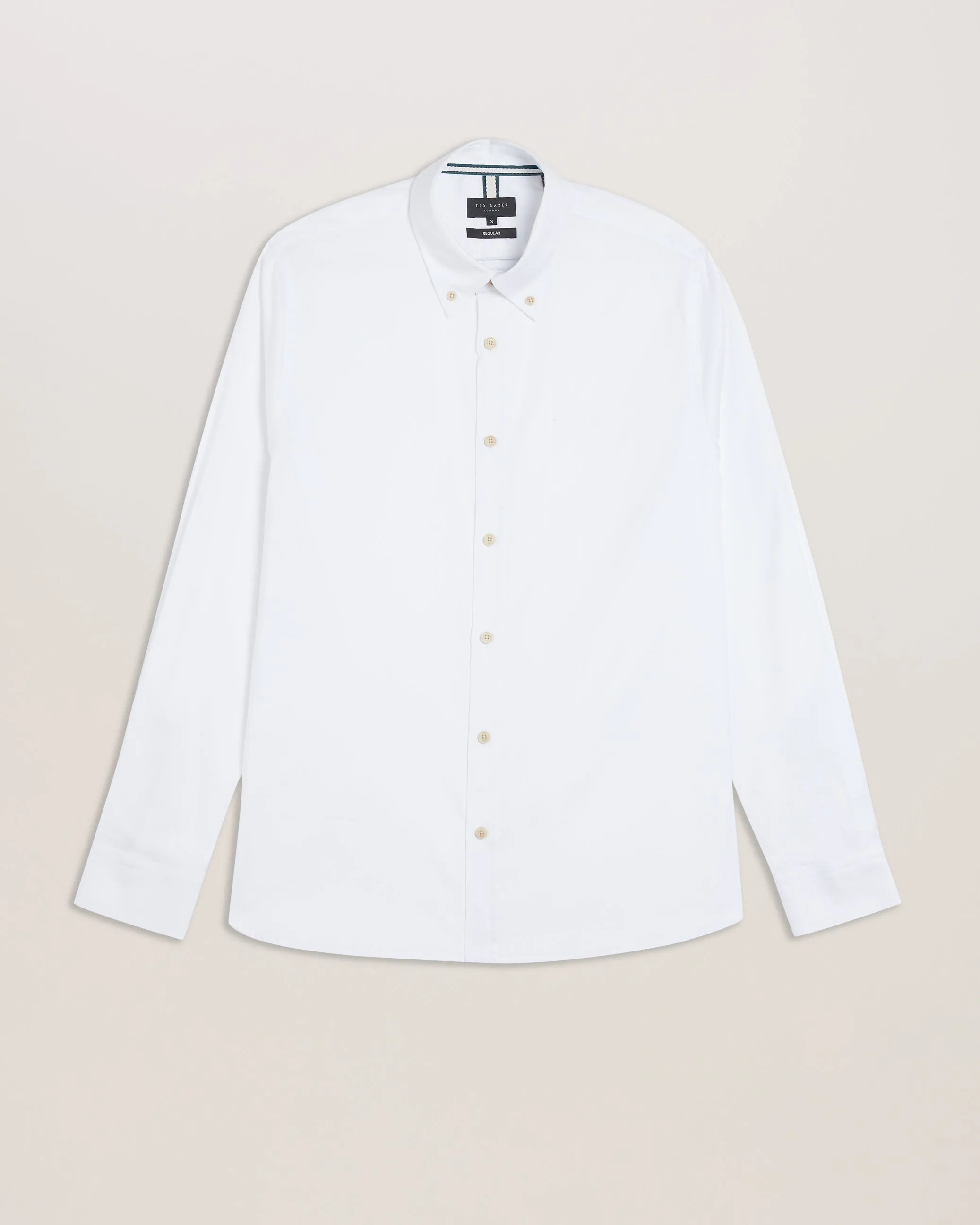 Allarde Long Sleeve Regular Branded Oxford Shirt White