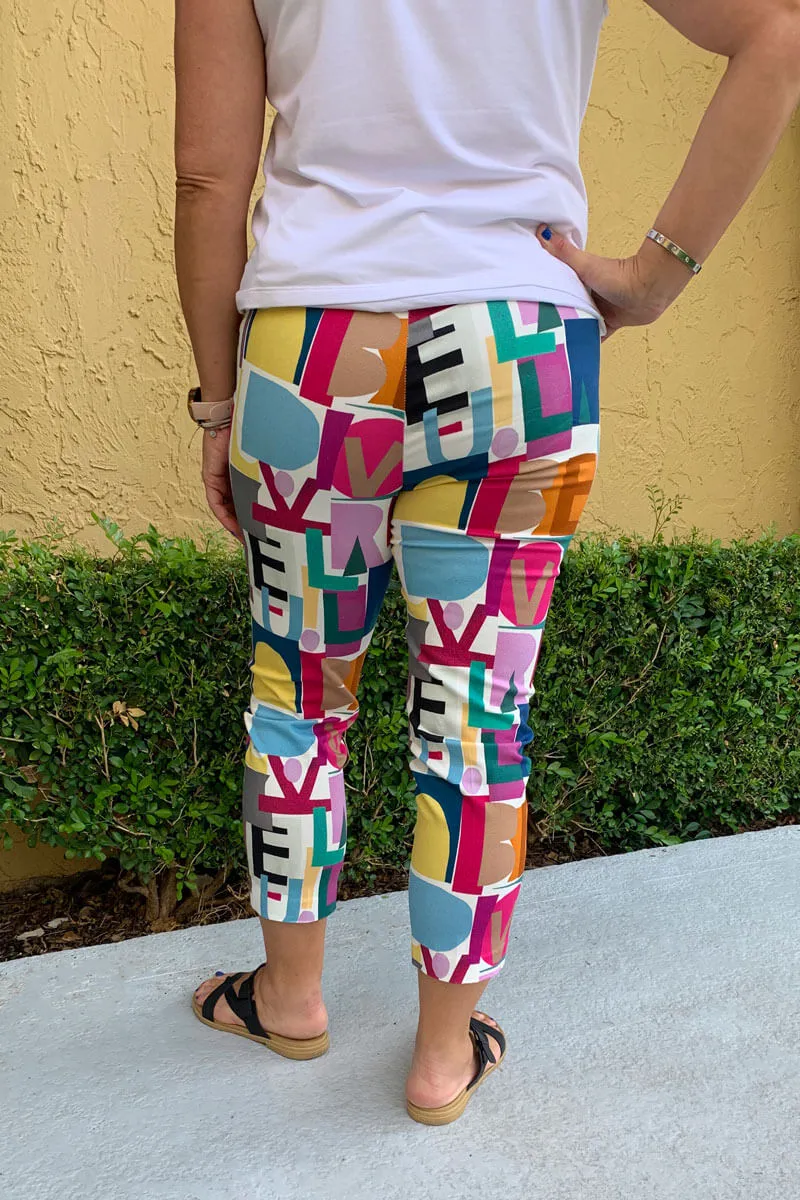 Alphabet Pull-On Crop Pants
