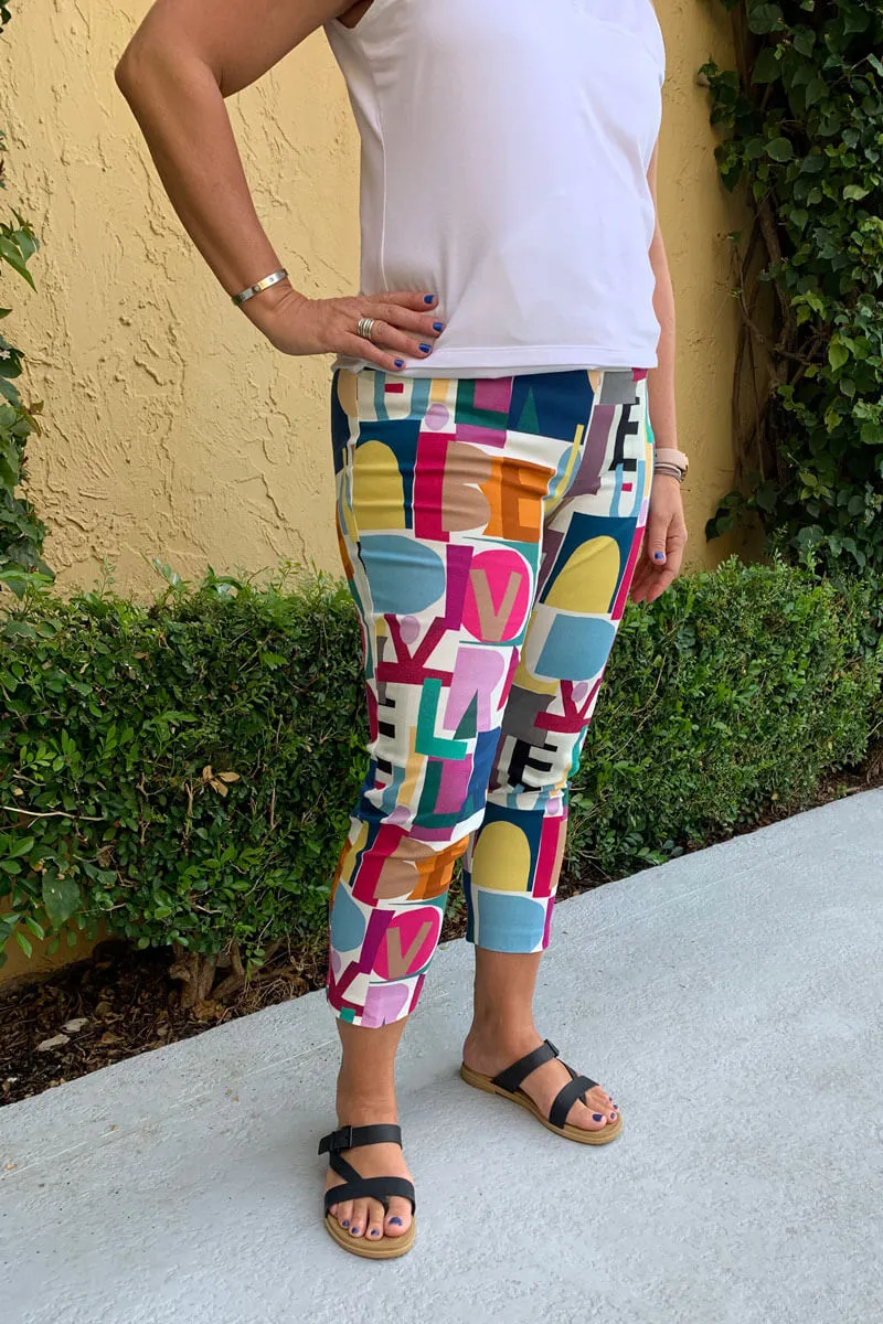 Alphabet Pull-On Crop Pants
