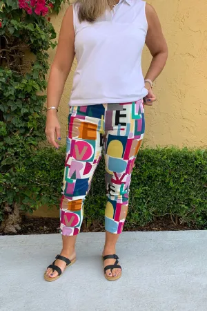 Alphabet Pull-On Crop Pants