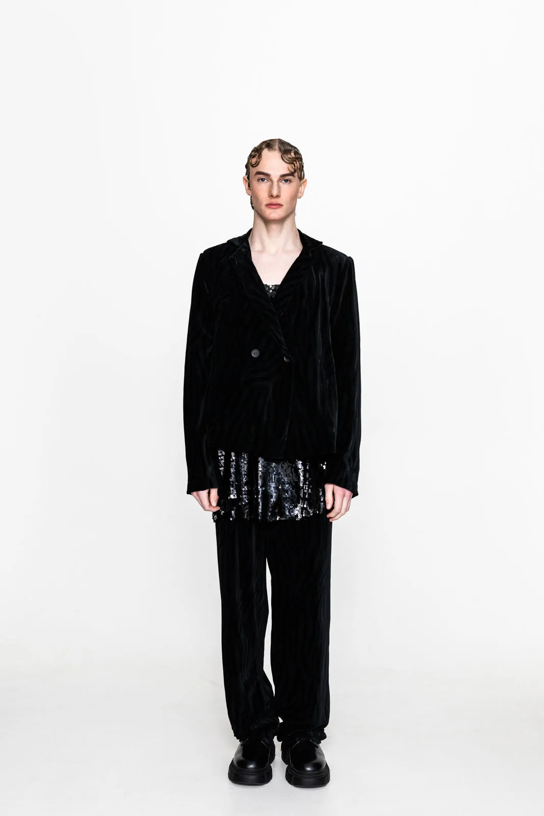 Antonio Velvet Pants Black