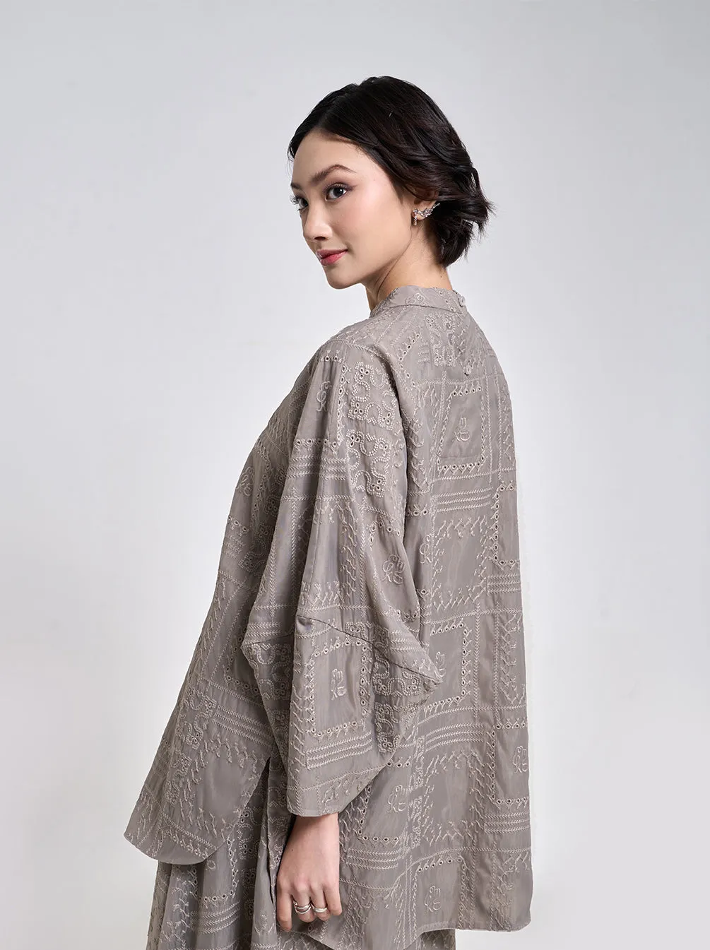 ARIA PUFF SLEEVE TOP GREY