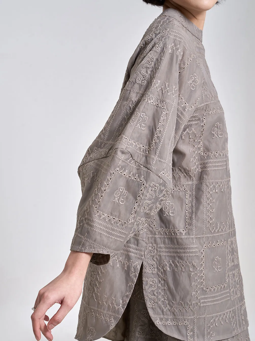 ARIA PUFF SLEEVE TOP GREY