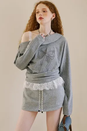 Asymmetrical Bow Tie Sweater