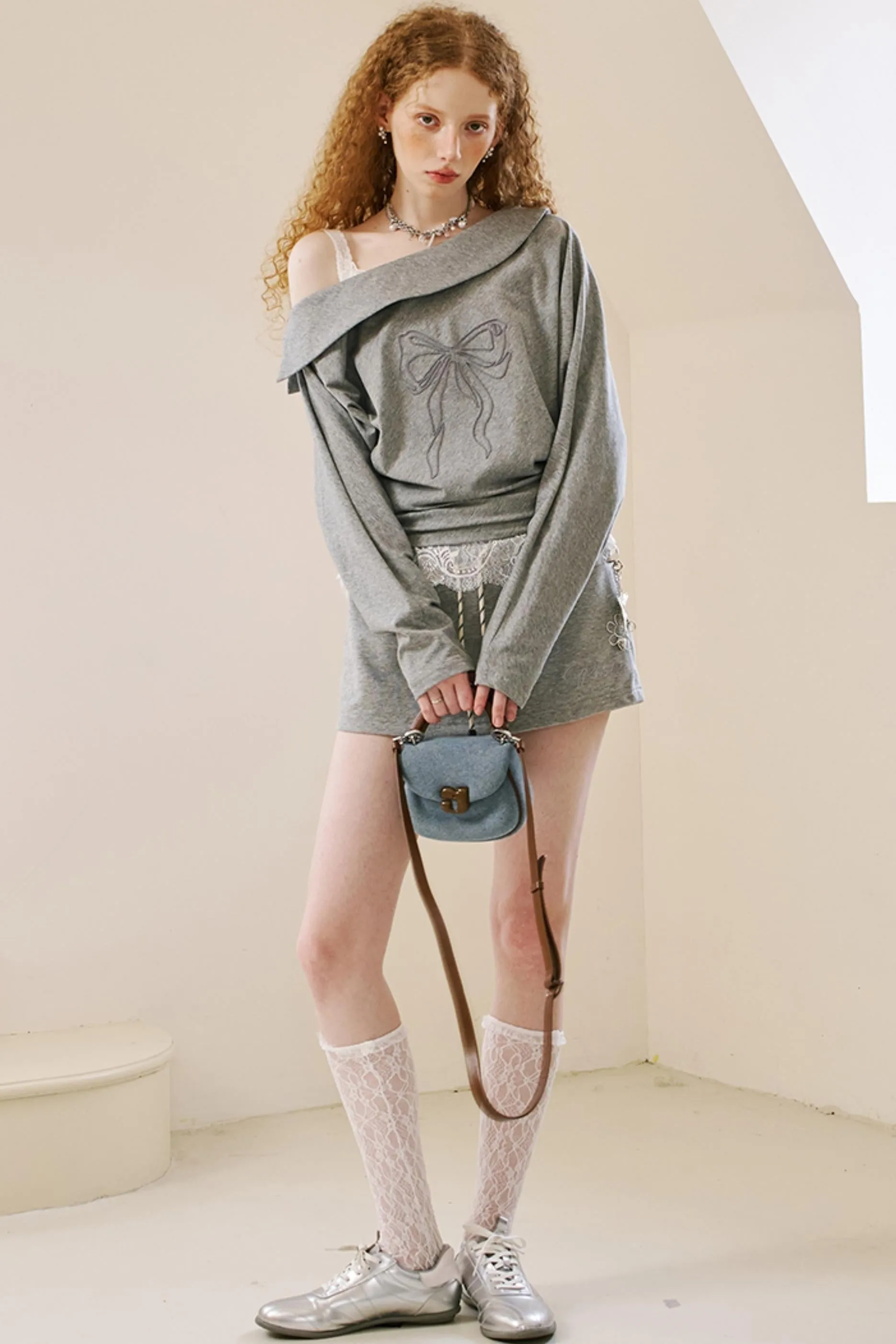Asymmetrical Bow Tie Sweater