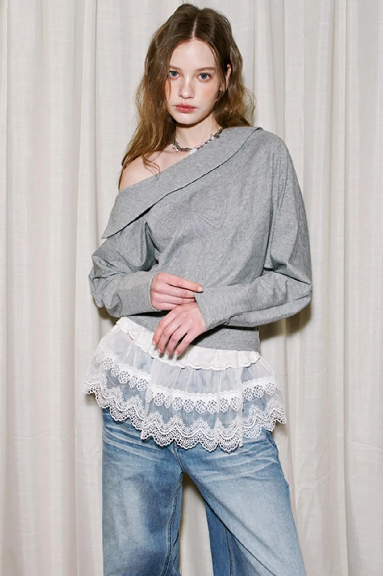 Asymmetrical Bow Tie Sweater
