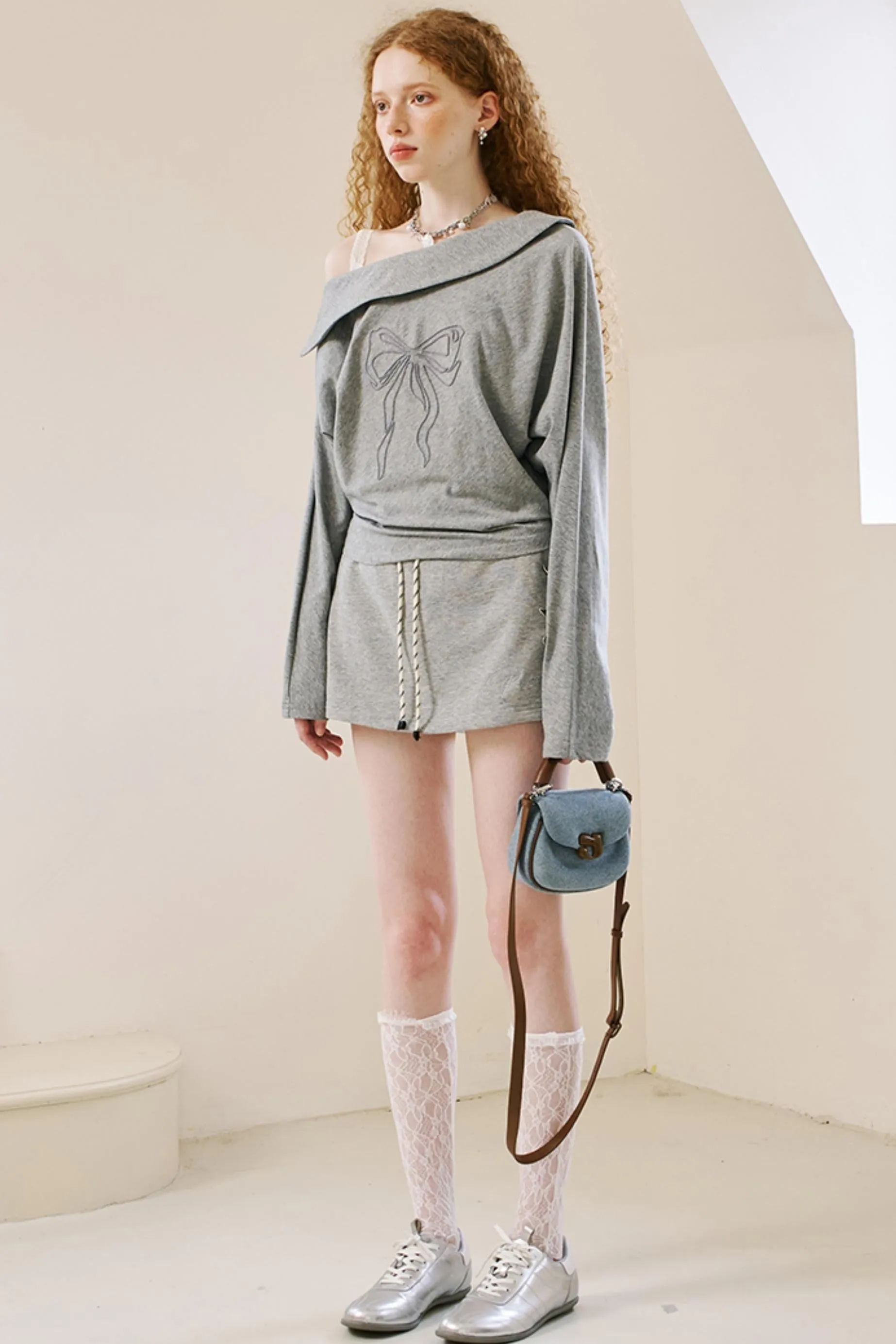 Asymmetrical Bow Tie Sweater