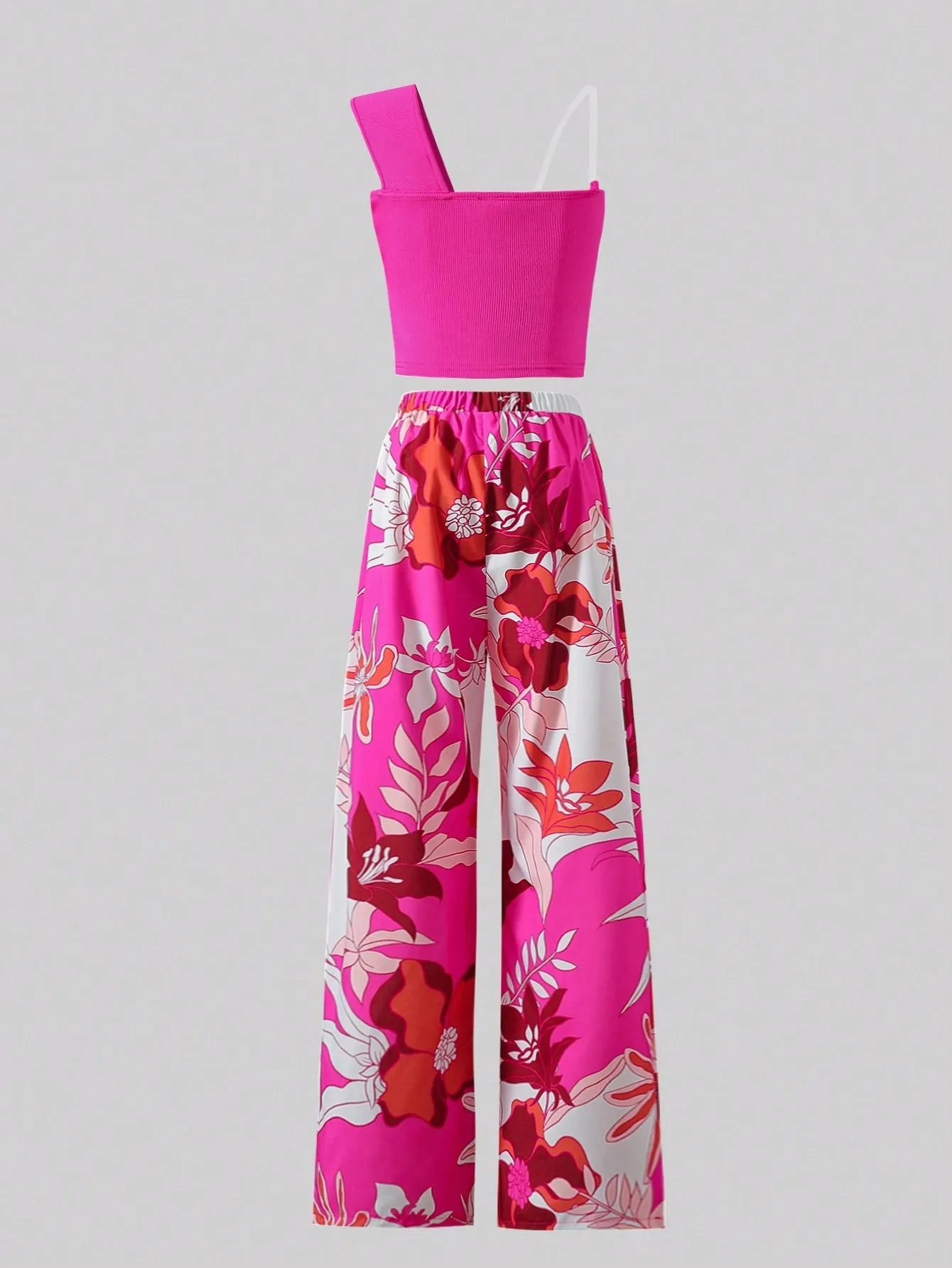 Asymmetrical draped top| Teen Girl Asymmetrical Neck Sleeveless Top