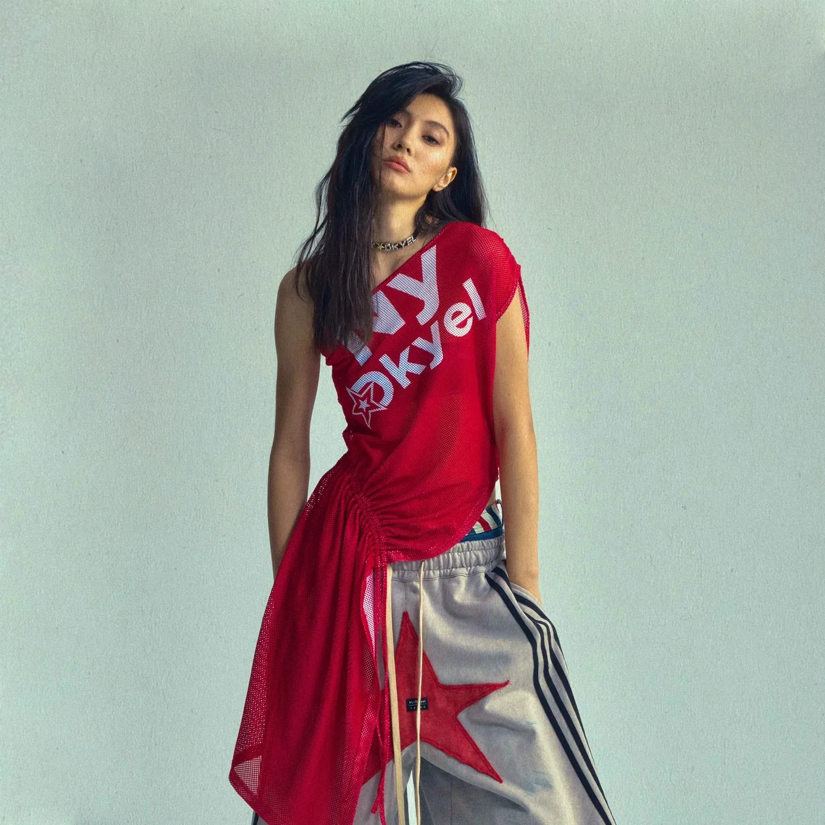 Asymmetrical Drawstring Jersey