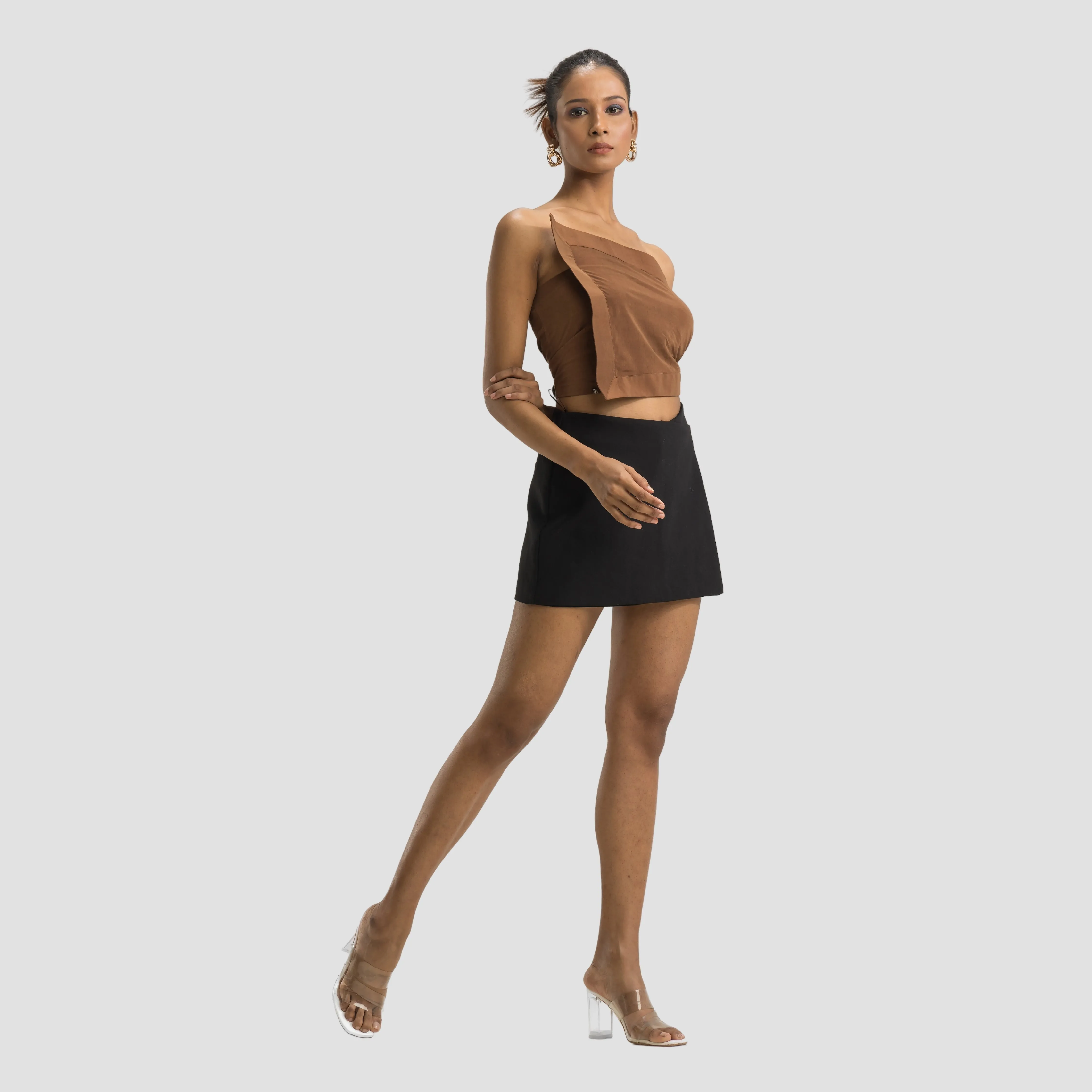 Asymmetrical Flap Crop Top