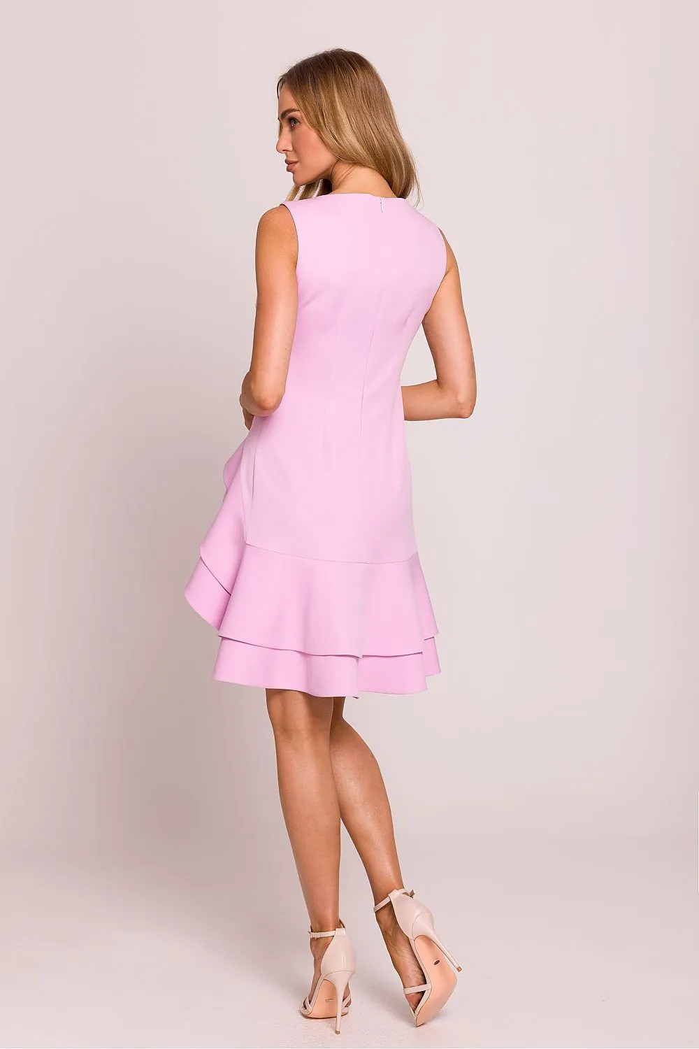 Asymmetrical Flounce Fitted Dress