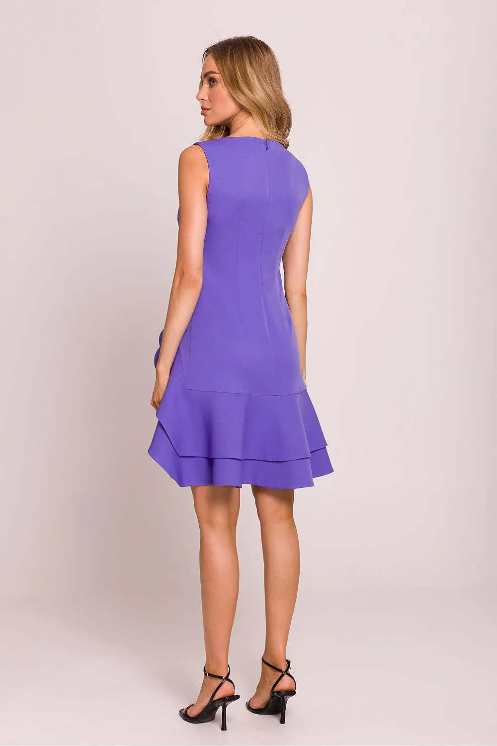 Asymmetrical Flounce Fitted Dress