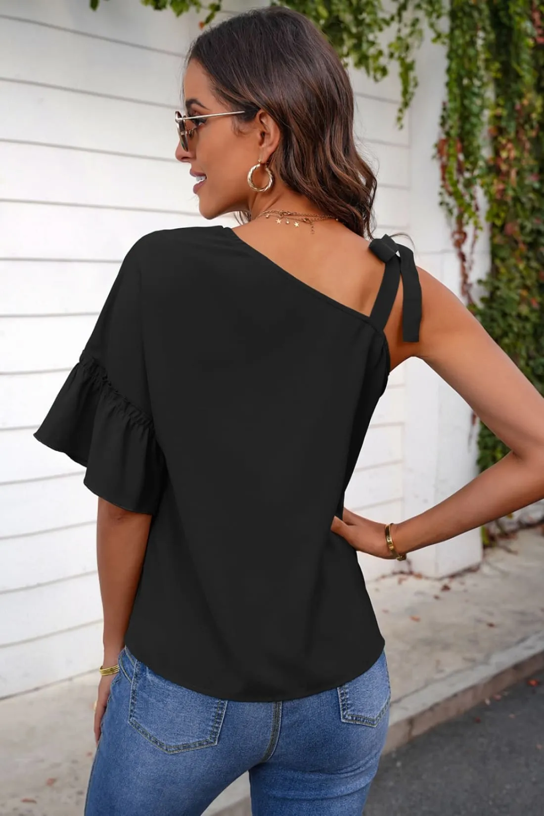 Asymmetrical Flutter Sleeve Top - Limited Quantities