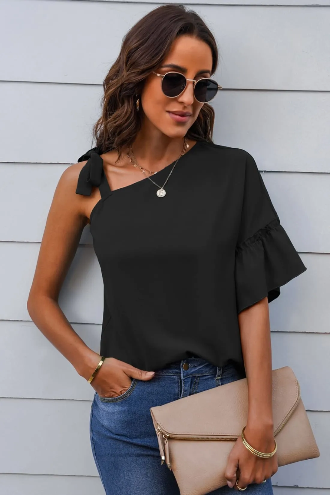 Asymmetrical Flutter Sleeve Top - Limited Quantities