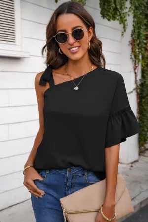 Asymmetrical Flutter Sleeve Top - Limited Quantities