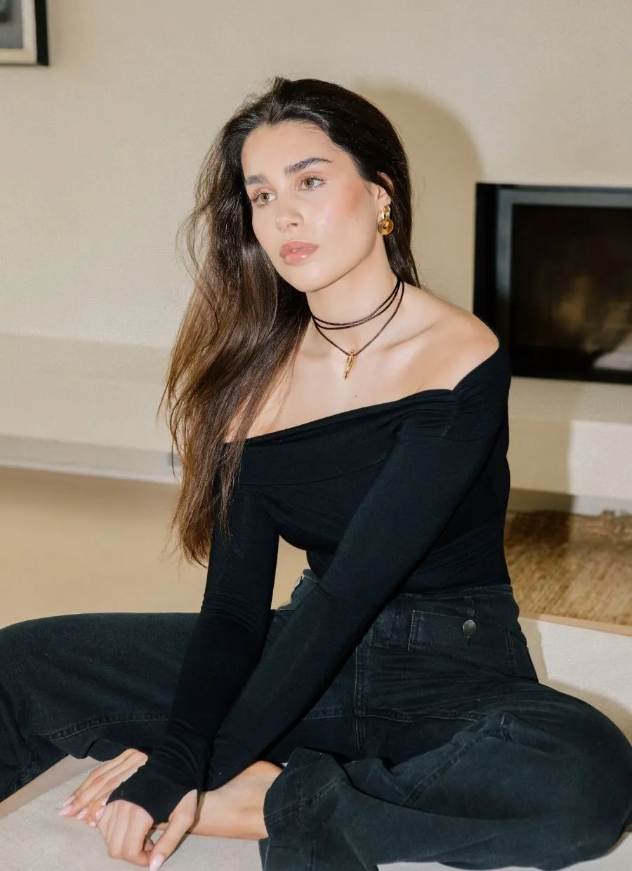 Asymmetrical Longsleeve Micro Modal – Black