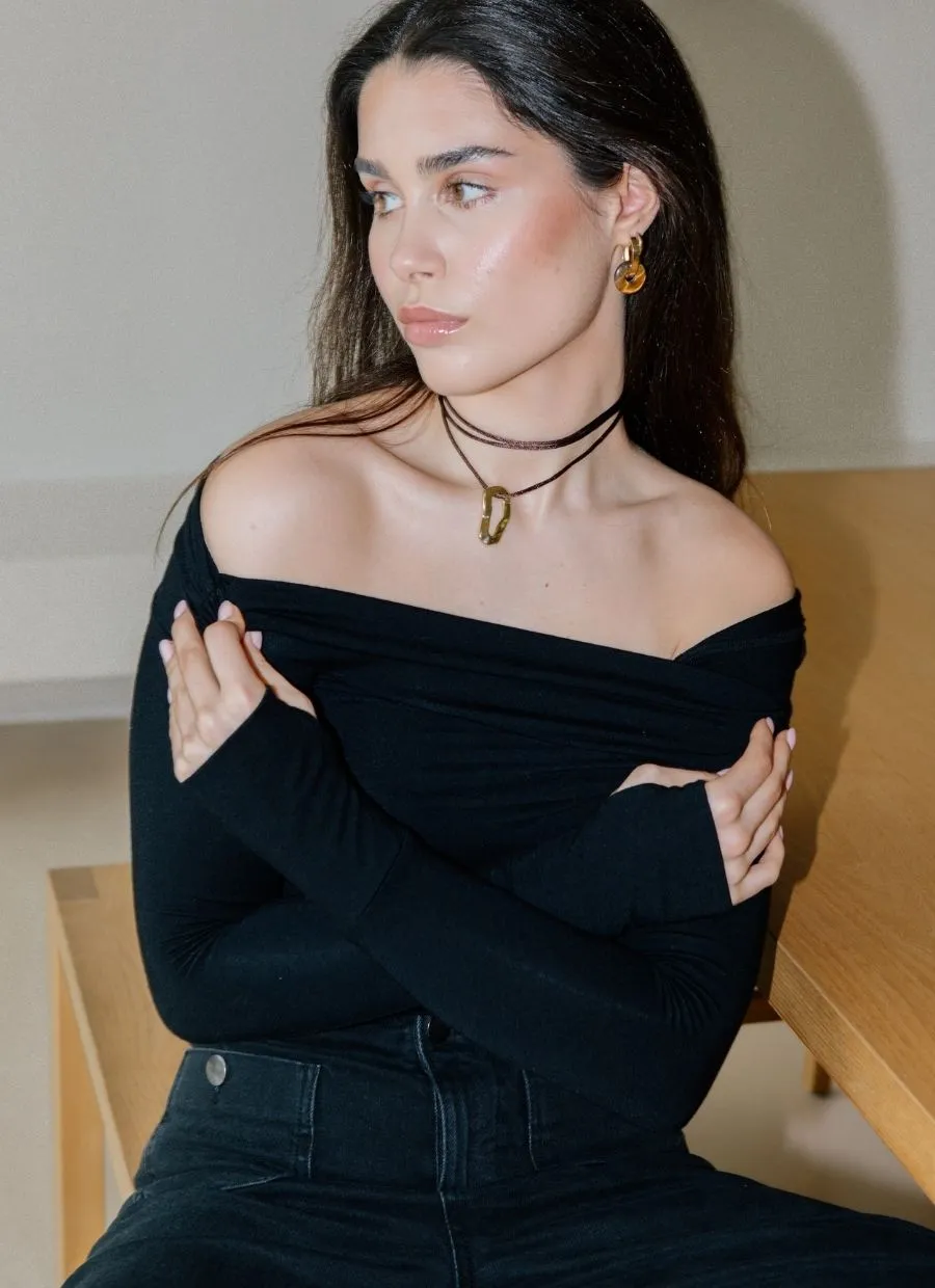 Asymmetrical Longsleeve Micro Modal – Black