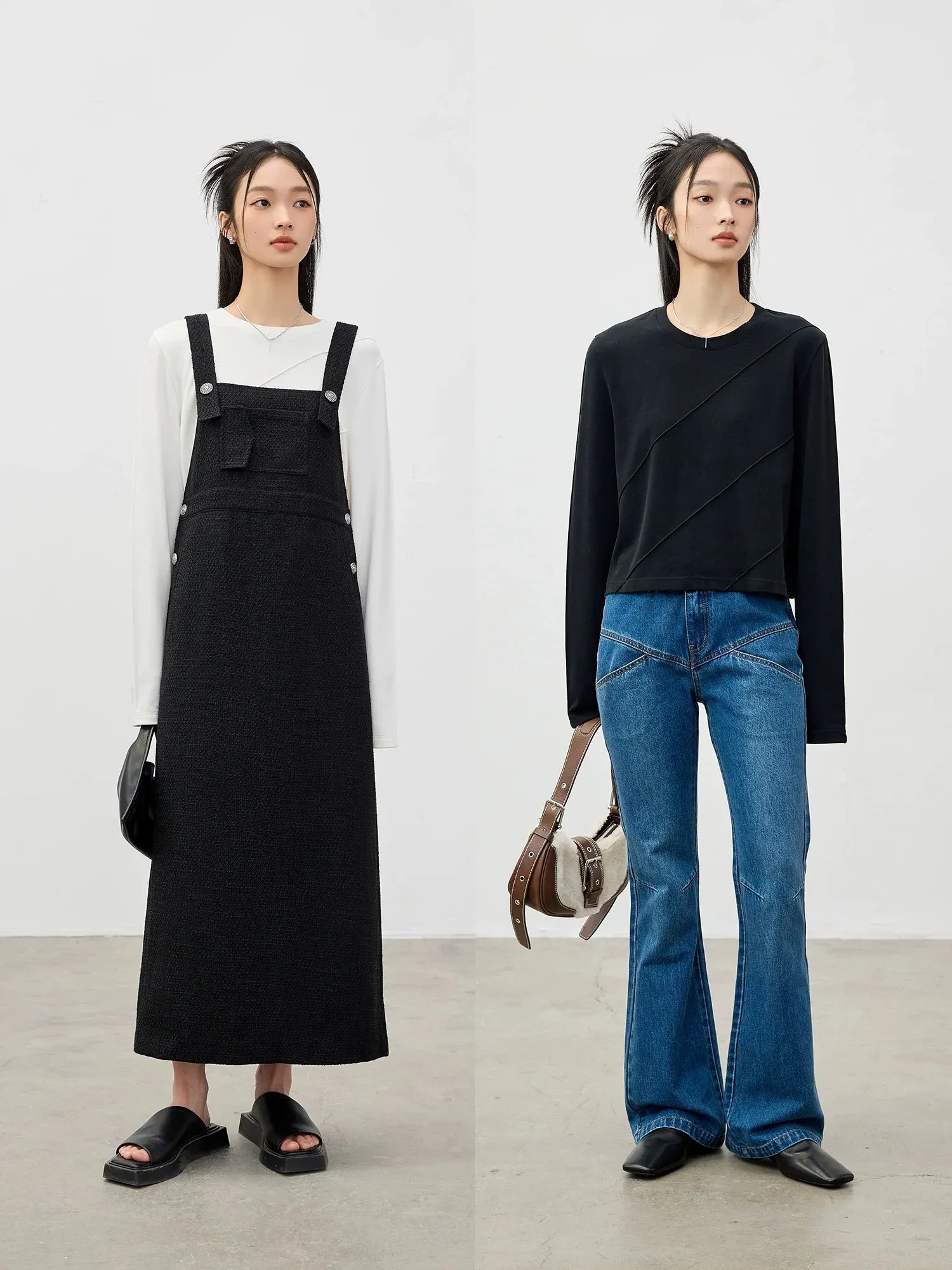 Asymmetrical Seam Long Sleeve Top