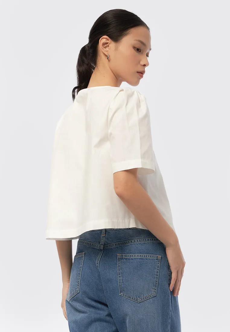 Asymmetrical Short Sleeve Blouse