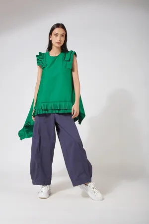 ASYMMETRICAL TOP WITH DECONSTRUCTED FRILL PANEL