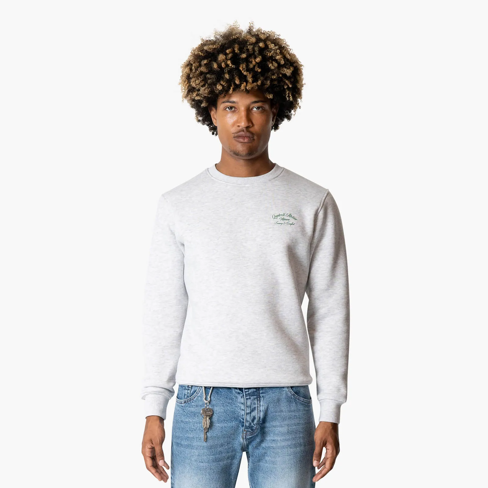 ATELIER MILANO CREWNECK | LIGHT GREY MELEE/GRE