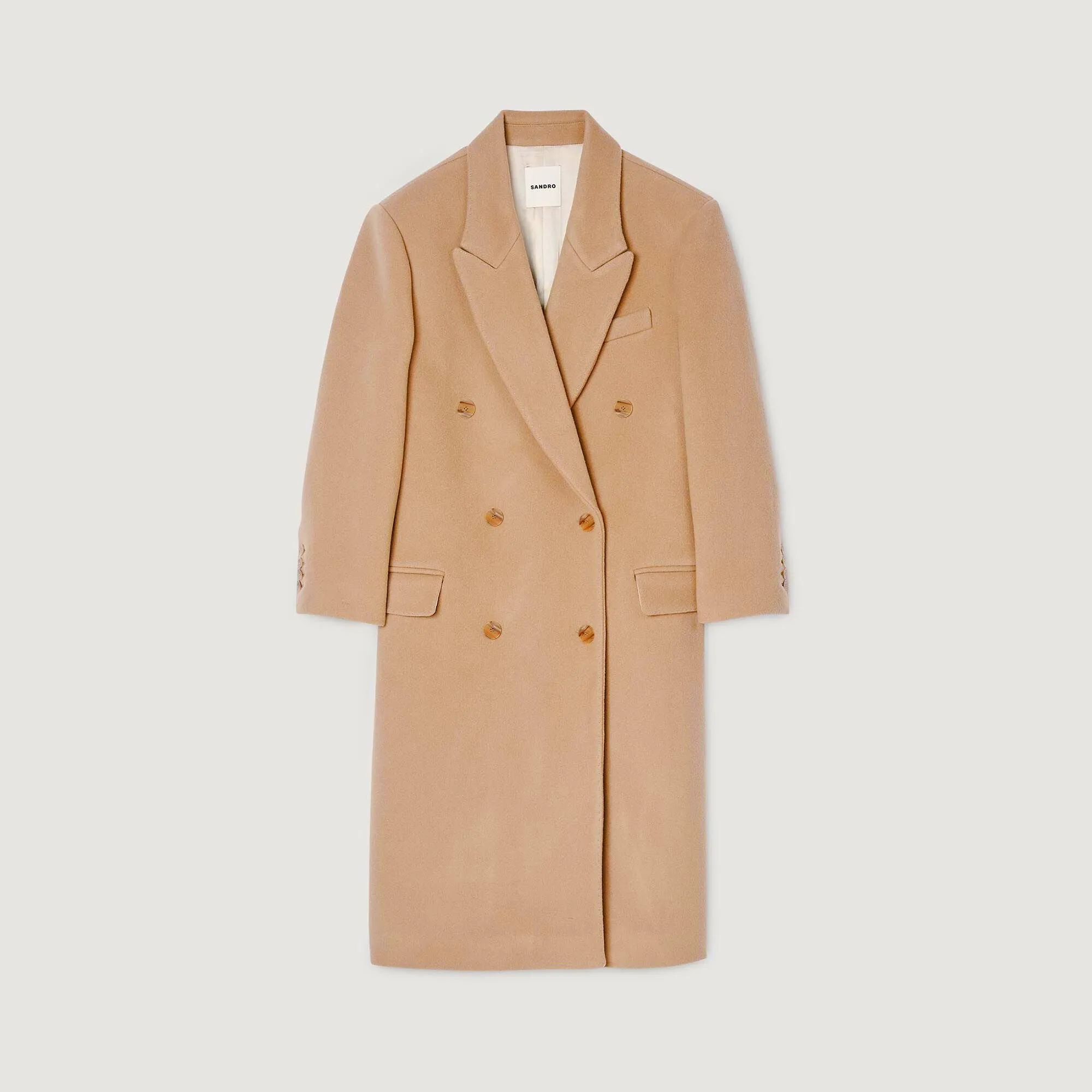 Automne Long Wool-Blend Coat Camel