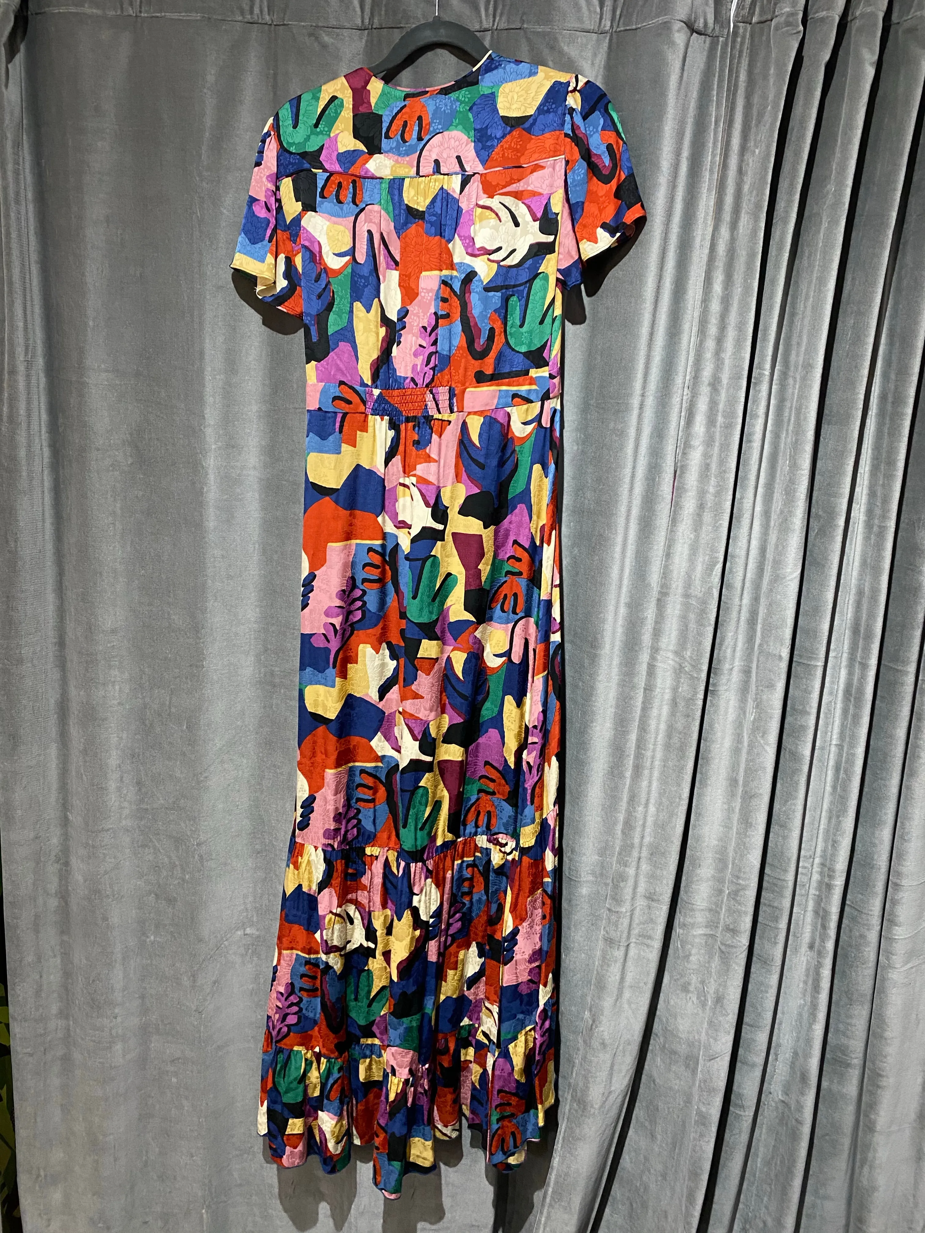 Ba&sh Short Sleeve Printed Wrap Maxi Dress