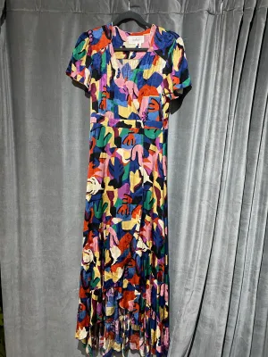 Ba&sh Short Sleeve Printed Wrap Maxi Dress