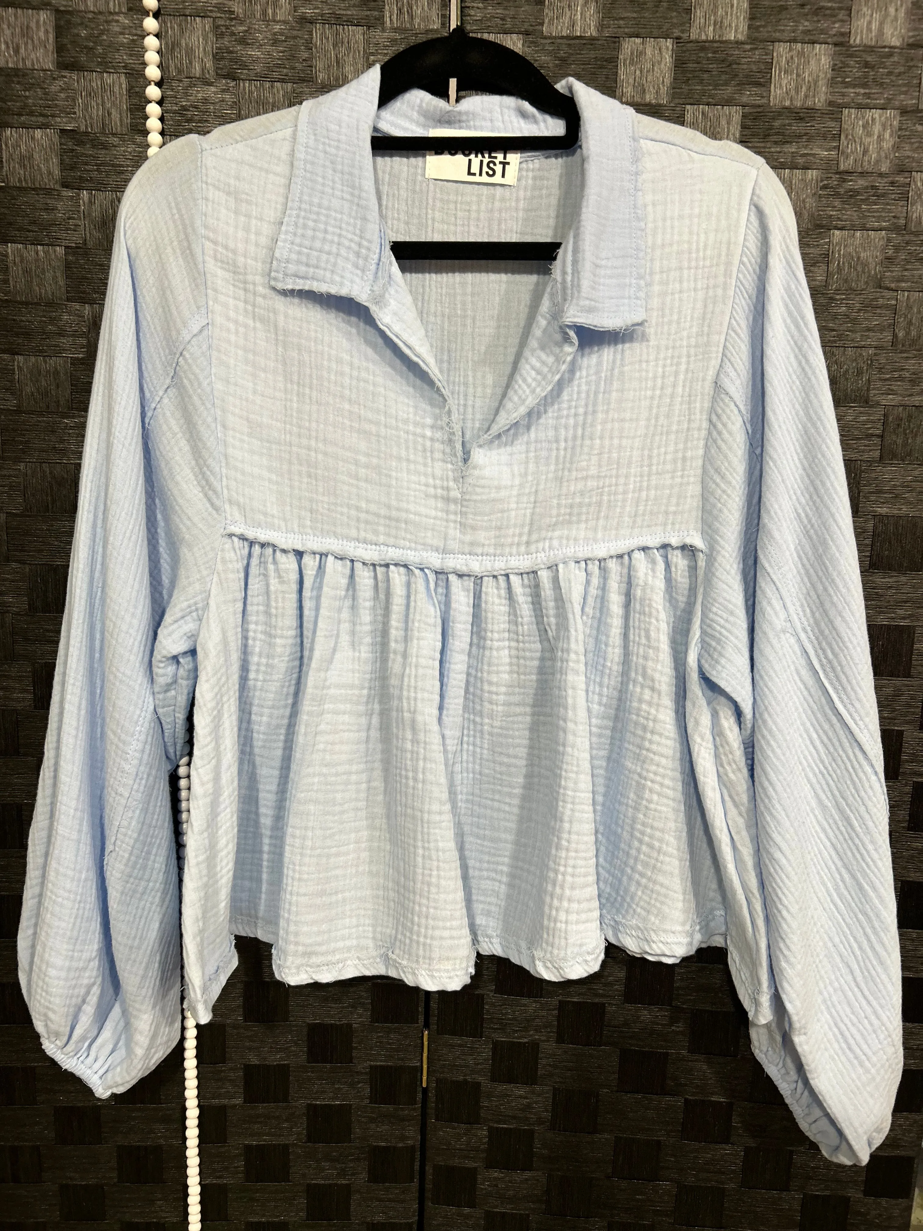 Baby Blue Puff Sleeve