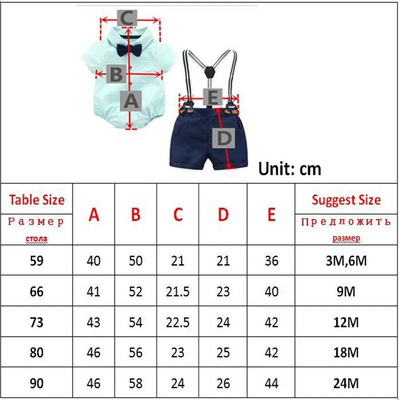 Baby Boy Clothes Romper   Bow   Navy Shorts   Suspenders Belt Sets Infant Clothing Short Outfit