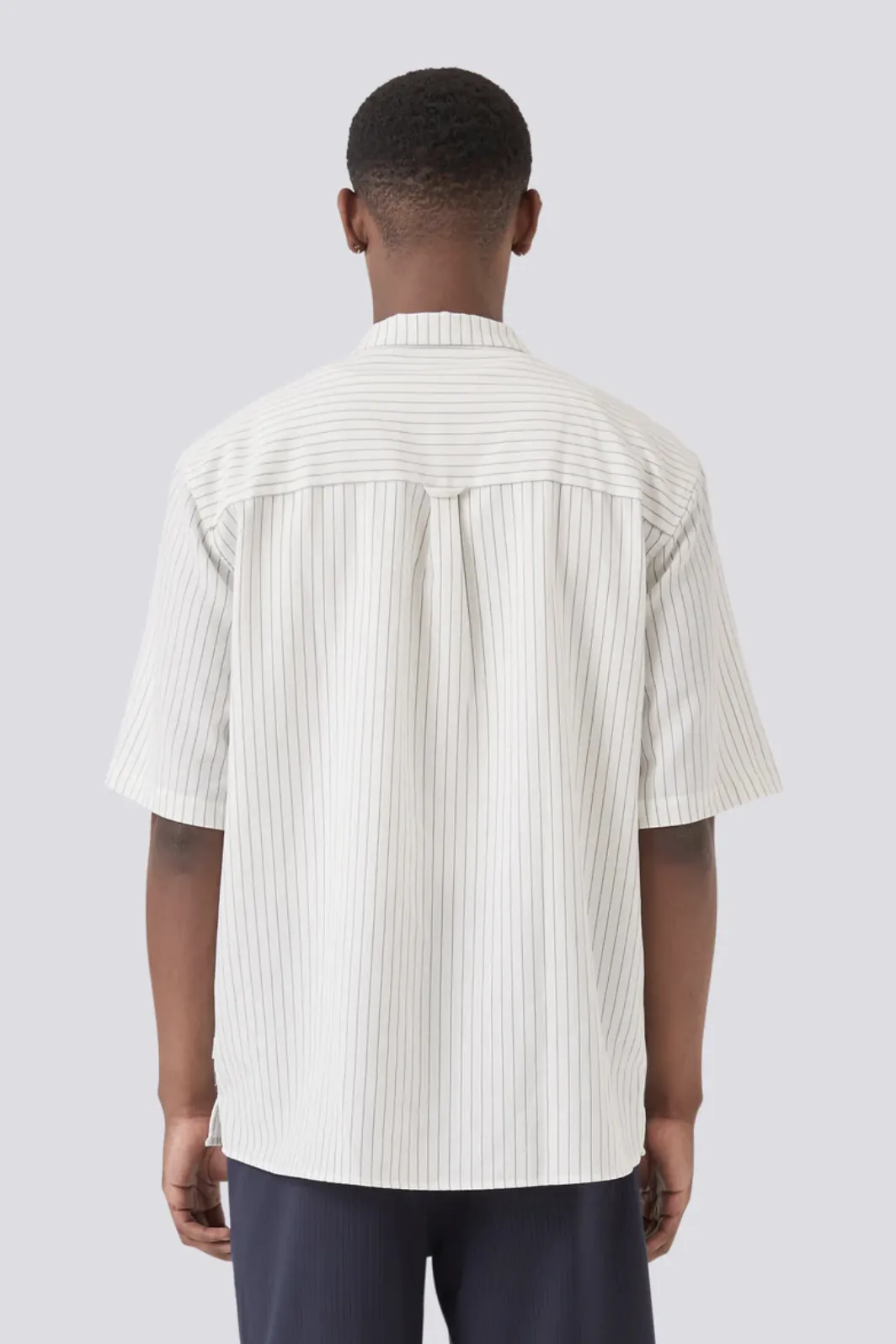 BARNEY COOLS BOXY SHIRT - WHITE STRIPE