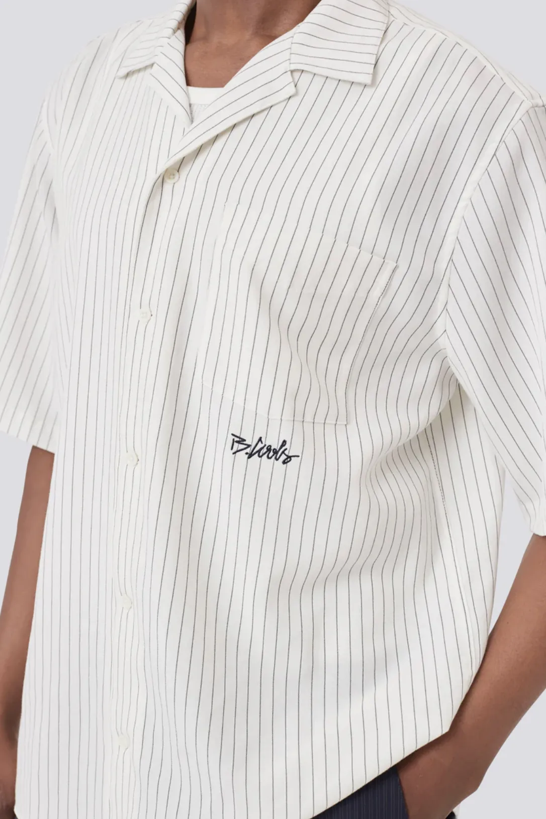 BARNEY COOLS BOXY SHIRT - WHITE STRIPE