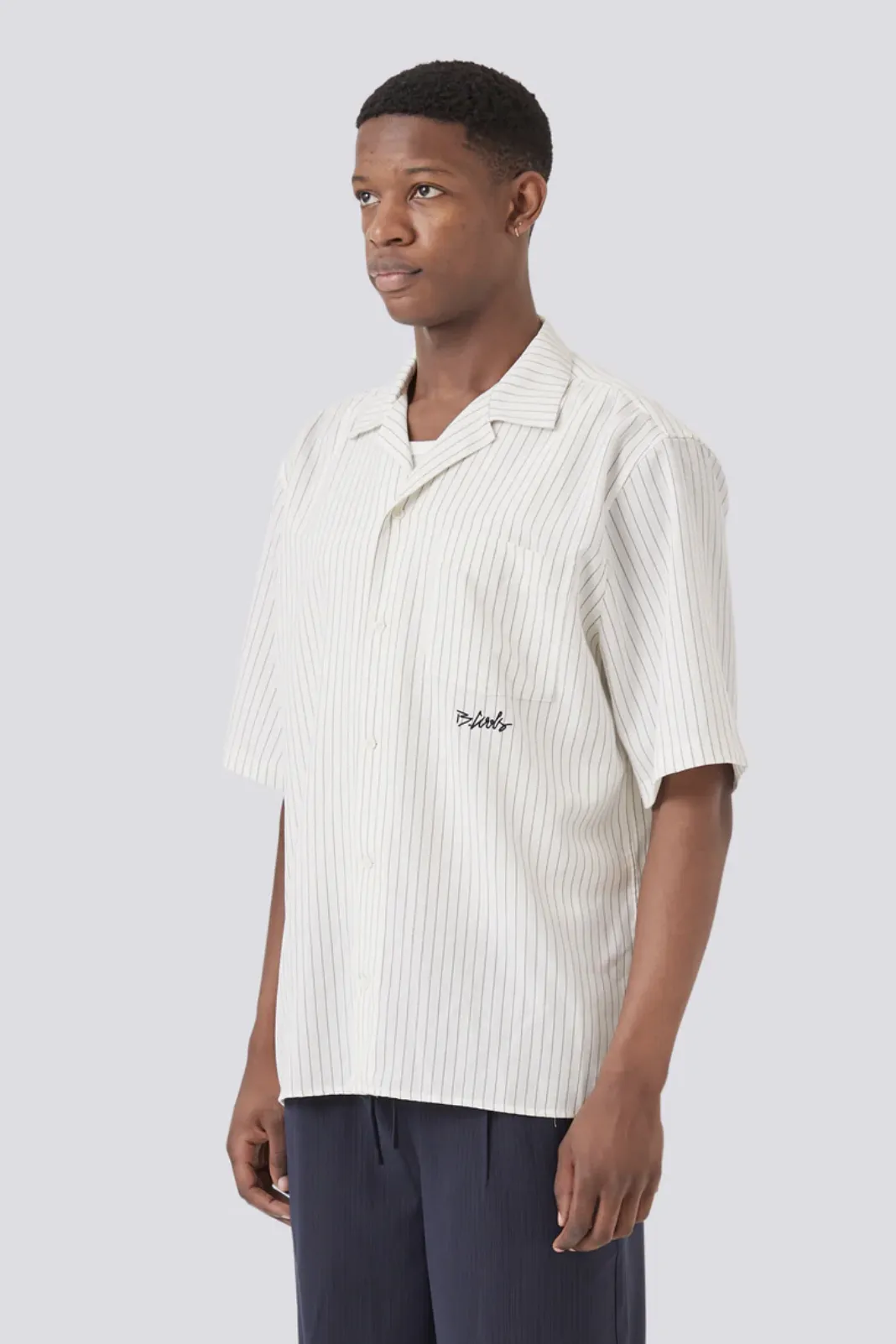 BARNEY COOLS BOXY SHIRT - WHITE STRIPE