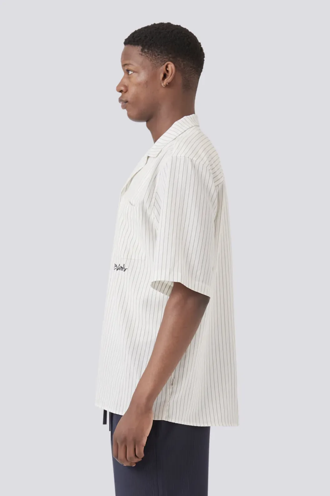 BARNEY COOLS BOXY SHIRT - WHITE STRIPE