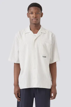 BARNEY COOLS BOXY SHIRT - WHITE STRIPE