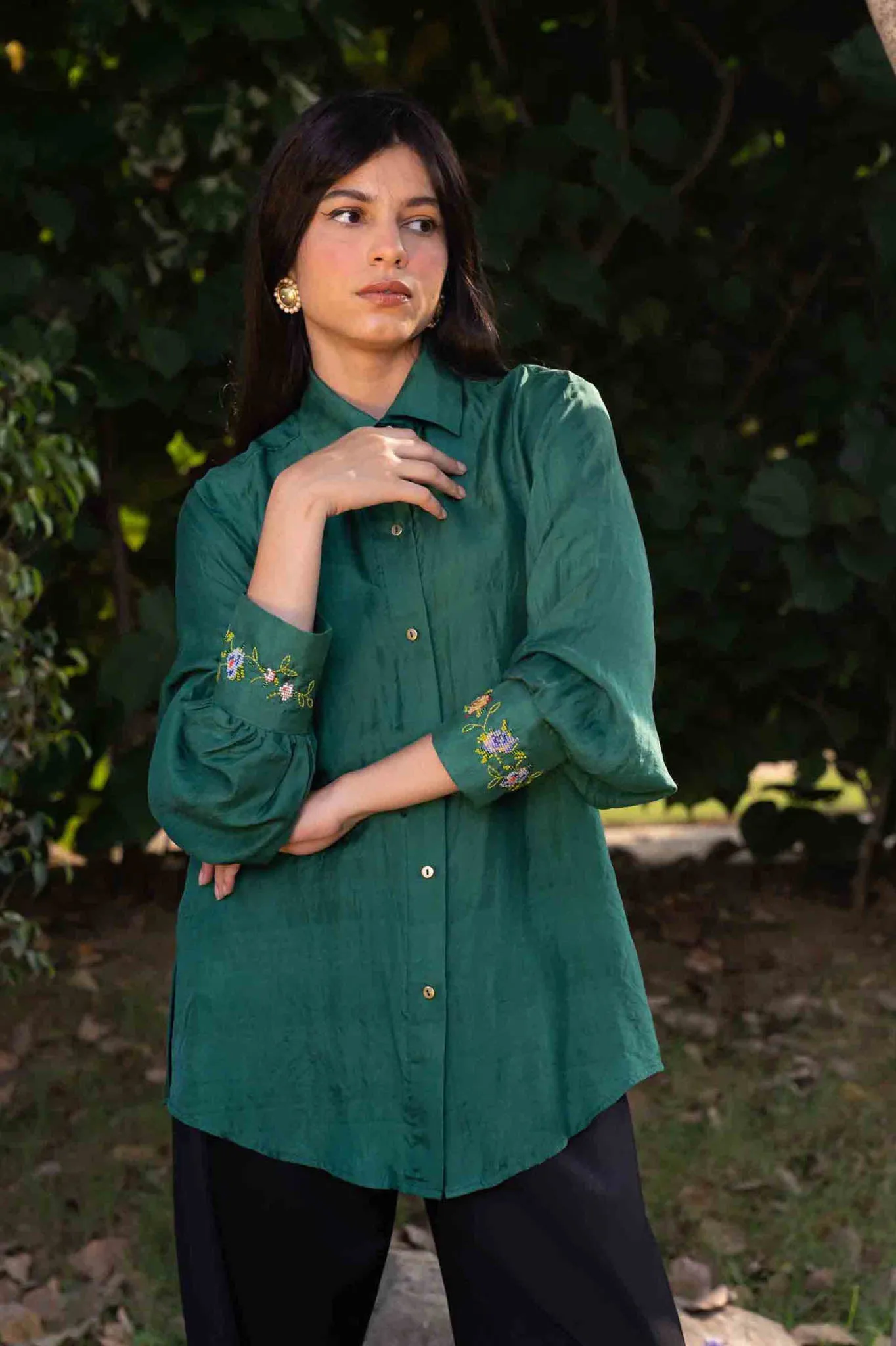 Birdsong Silk Shirt